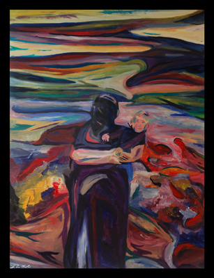 Song of Fall from the 2009 Sons of the Son Series Maine by D. Loren Champlin abstract expressionist oil painting